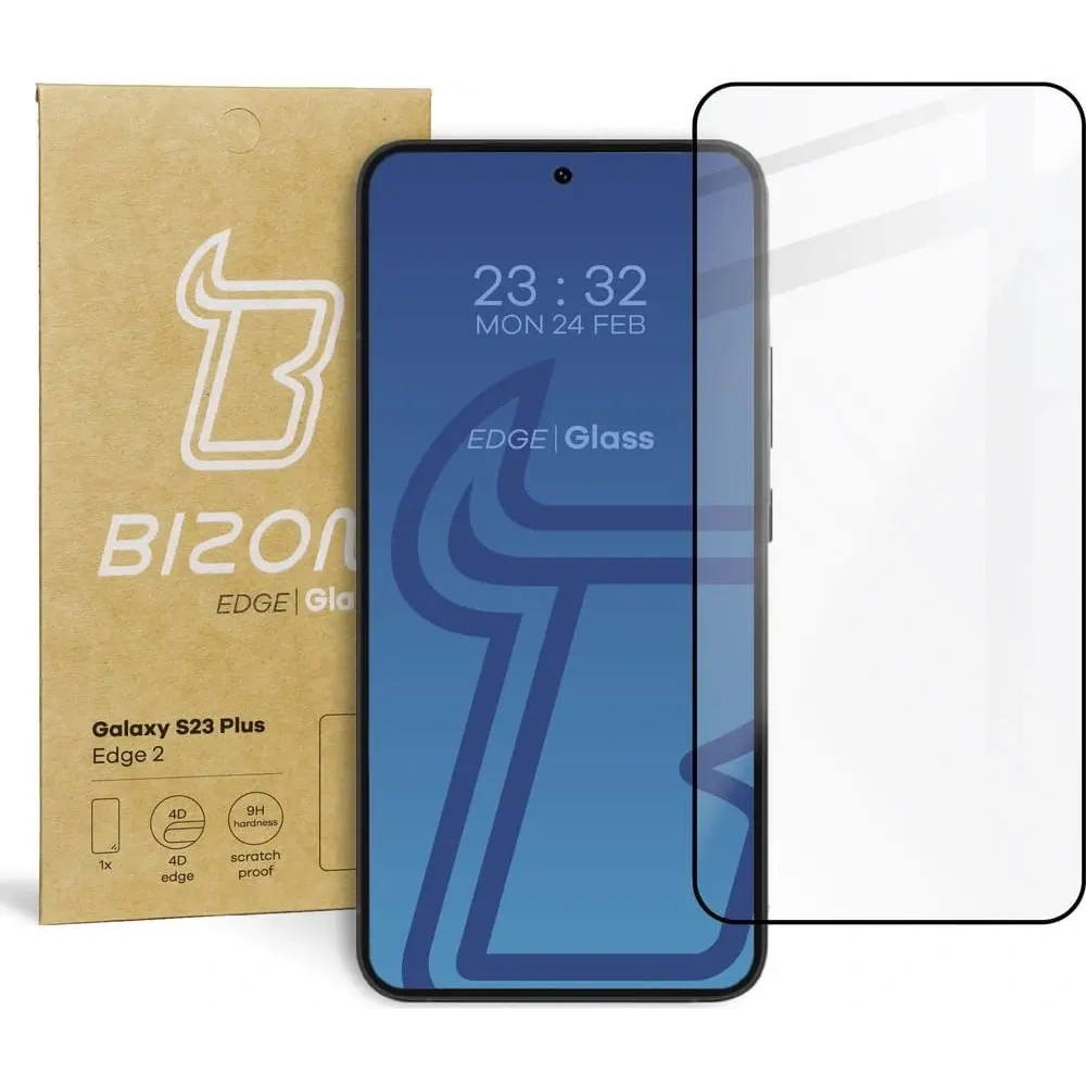 Szkło hartowane Bizon Glass Edge 2 do Samsung Galaxy S23 Plus czarne