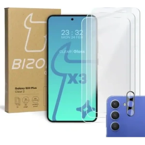 Buy BIZON Clear 2 3x screen glass + camera glass Samsung Galaxy S23 Plus - BIZ1728 - {ean13} - Home Screen Store Europe
