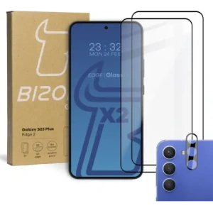 Buy BIZON Edge 2 2x screen glass + camera glass Samsung Galaxy S23 Plus - BIZ1730 - {ean13} - Home Screen Store Europe