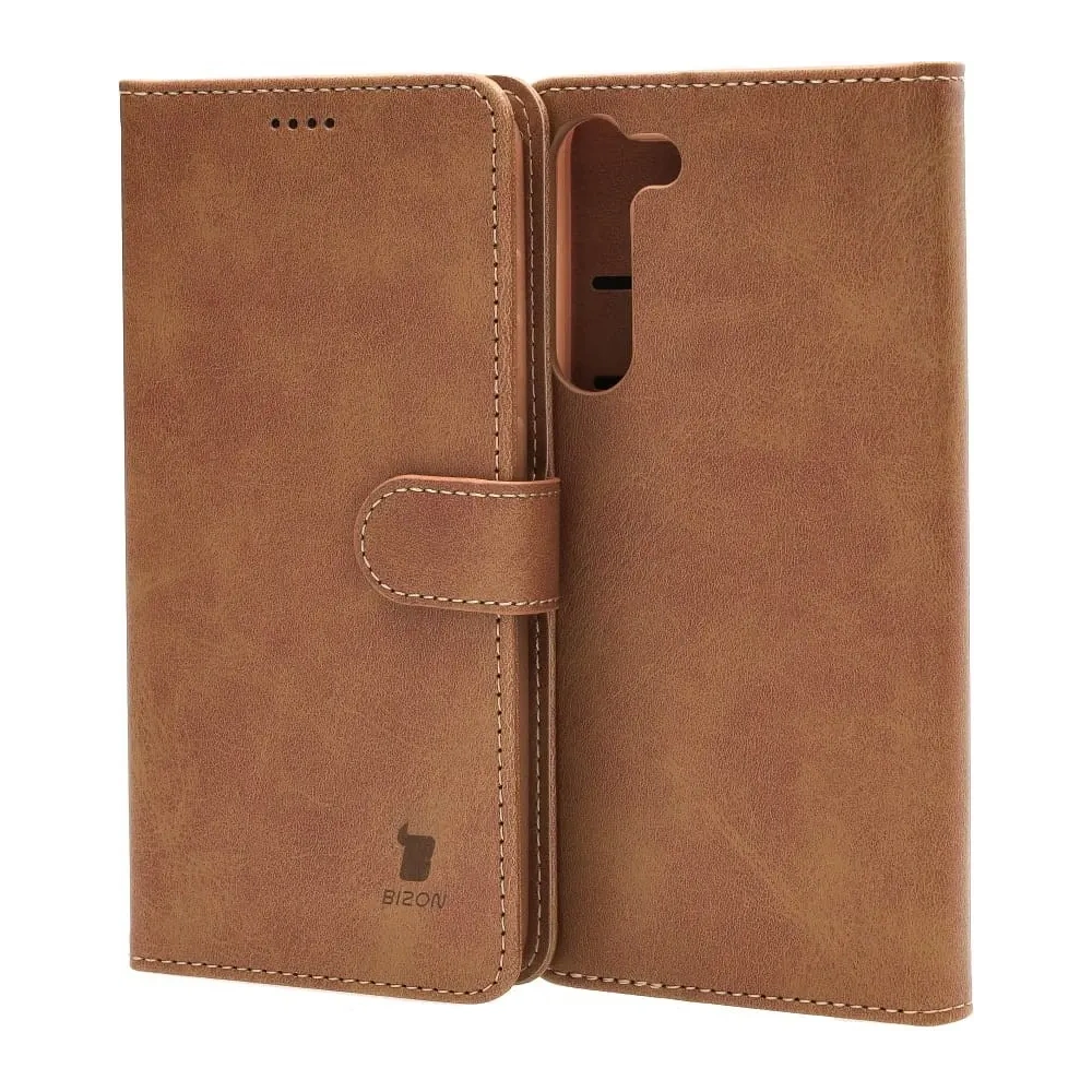 Etui Bizon Case Wallet do Samsung Galaxy S23 Plus jasnobrązowe