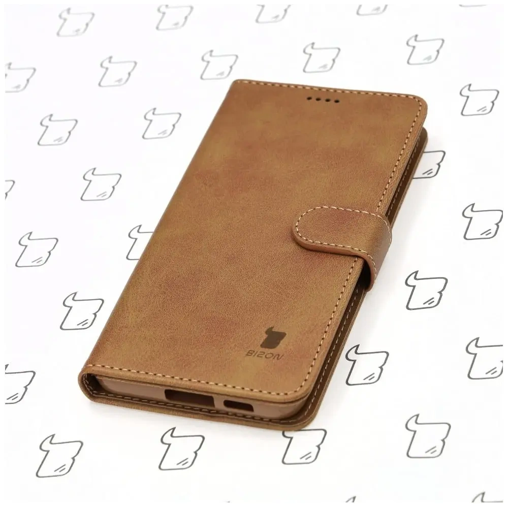 Etui Bizon Case Wallet do Samsung Galaxy S23 Plus jasnobrązowe