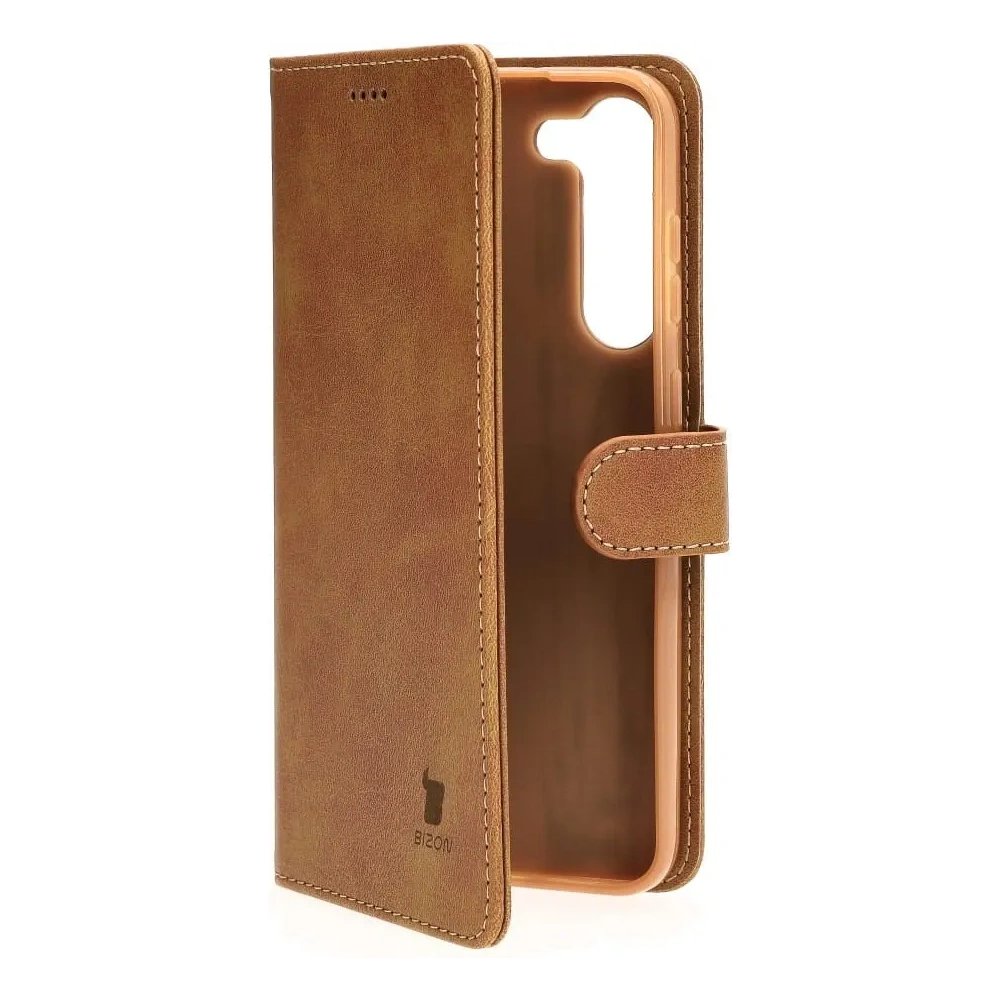 Etui Bizon Case Wallet do Samsung Galaxy S23 Plus jasnobrązowe