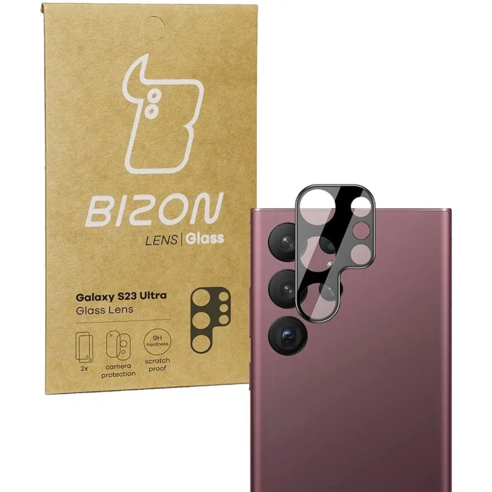 Szkło na aparat Bizon Glass Lens do Samsung Galaxy S23 Ultra [2 PACK]