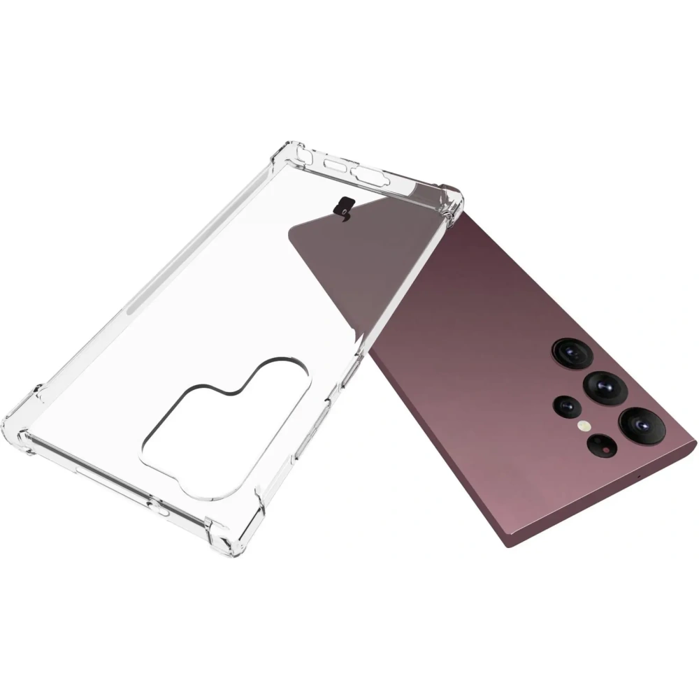 Etui + 2x folia + obiektyw Bizon Case Clear Pack do Samsung Galaxy S23 Ultra przezroczyste