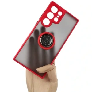 Buy Bizon Case Hybrid Ring Samsung Galaxy S23 Ultra smoky with a red frame - BIZ1745 - {ean13} - Home Screen Store Europe