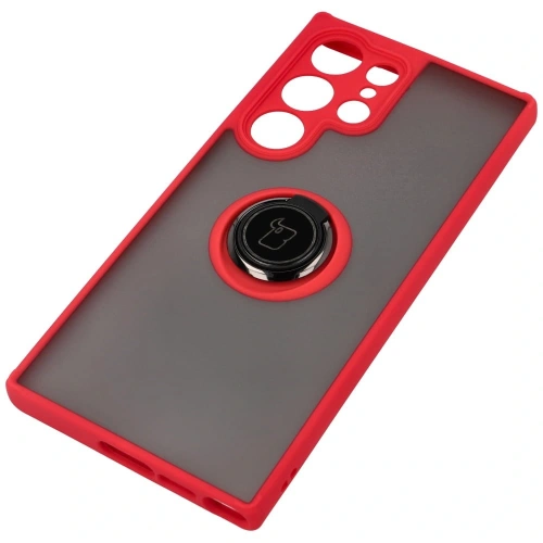 Buy Bizon Case Hybrid Ring Samsung Galaxy S23 Ultra smoky with a red frame - BIZ1745 - {ean13} - Home Screen Store Europe
