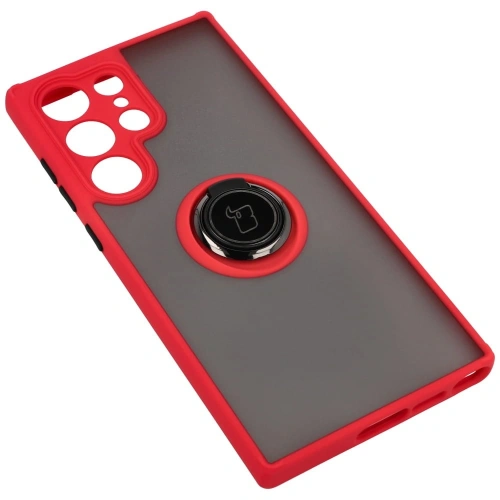 Buy Bizon Case Hybrid Ring Samsung Galaxy S23 Ultra smoky with a red frame - BIZ1745 - {ean13} - Home Screen Store Europe