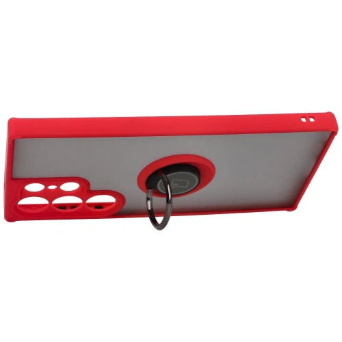 Buy Bizon Case Hybrid Ring Samsung Galaxy S23 Ultra smoky with a red frame - BIZ1745 - {ean13} - Home Screen Store Europe