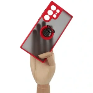 Buy Bizon Case Hybrid Ring Samsung Galaxy S23 Ultra smoky with a red frame - BIZ1745 - {ean13} - Home Screen Store Europe