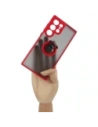 Buy Bizon Case Hybrid Ring Samsung Galaxy S23 Ultra smoky with a red frame - BIZ1745 - {ean13} - Home Screen Store Europe