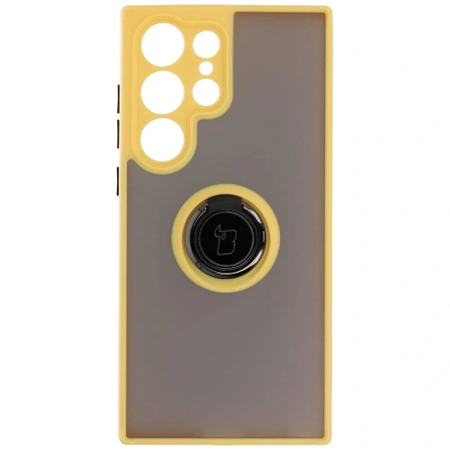 Buy Bizon Case Hybrid Ring Samsung Galaxy S23 Ultra smoky with a yellow frame - BIZ1746 - {ean13} - Home Screen Store Europe