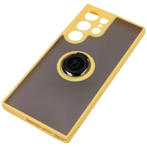Kup Bizon Case Hybrid Ring Samsung Galaxy S23 Ultra fumuriu cu un cadru galben - BIZ1746 - {ean13} - Sklep Home Screen
