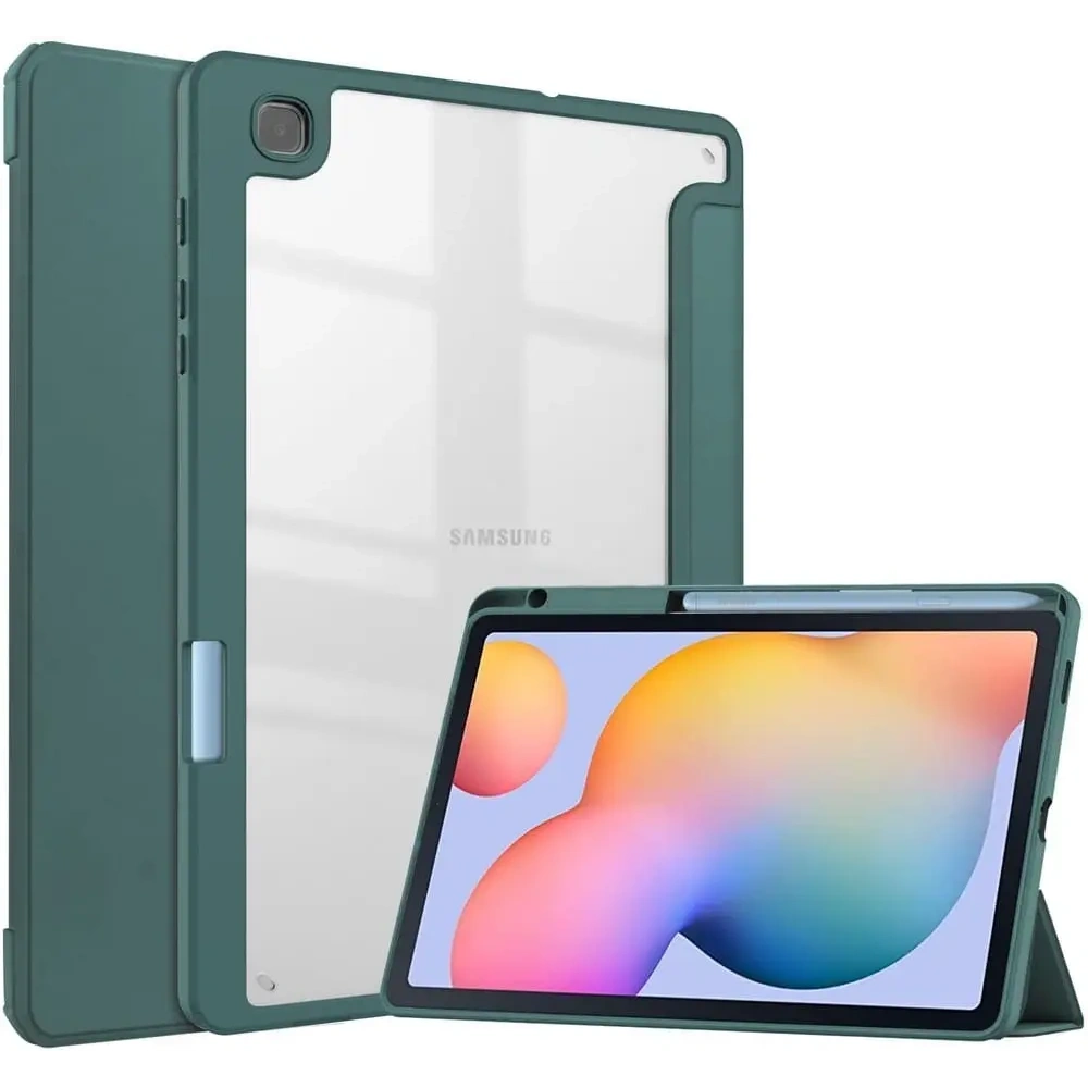 Etui Bizon Case Tab Clear Matt do Samsung Galaxy Tab S6 Lite 2024/2022/2020 ciemnozielone