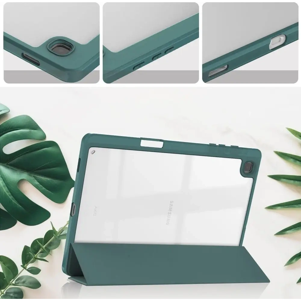 Etui Bizon Case Tab Clear Matt do Samsung Galaxy Tab S6 Lite 2024/2022/2020 ciemnozielone