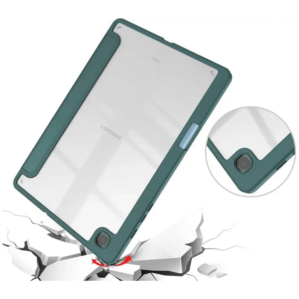 Etui Bizon Case Tab Clear Matt do Samsung Galaxy Tab S6 Lite 2024/2022/2020 ciemnozielone