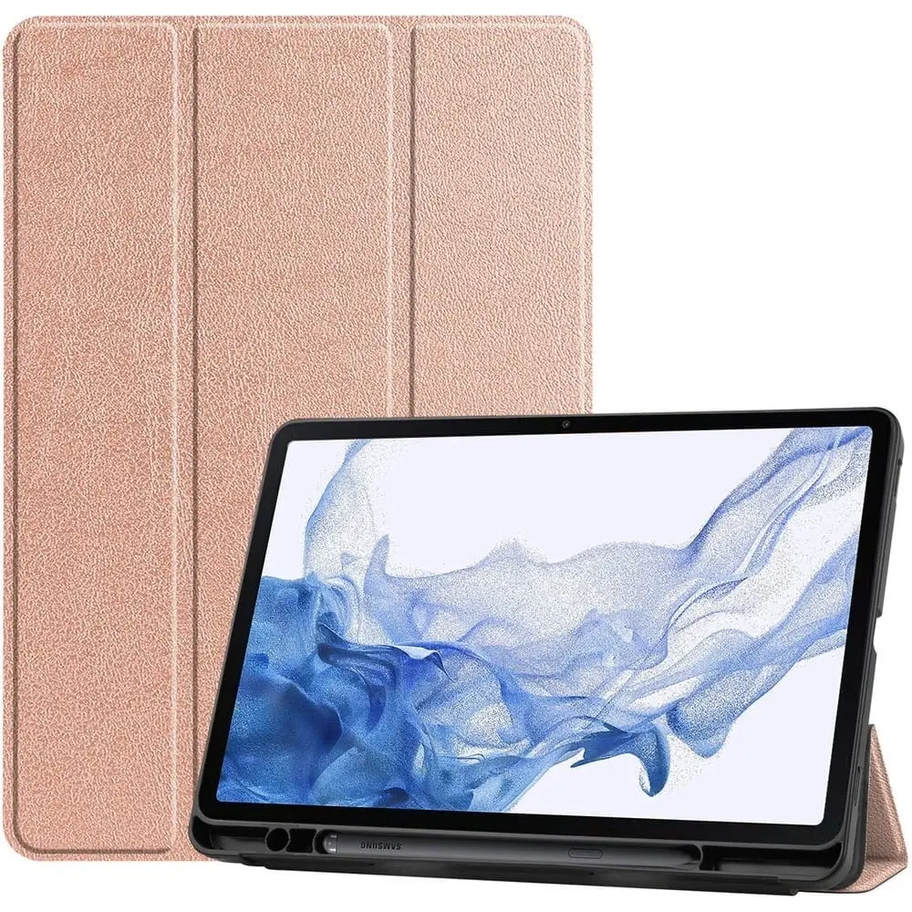 Etui Bizon Case Tab Lizard do Samsung Galaxy Tab S8 / S7 różowozłote
