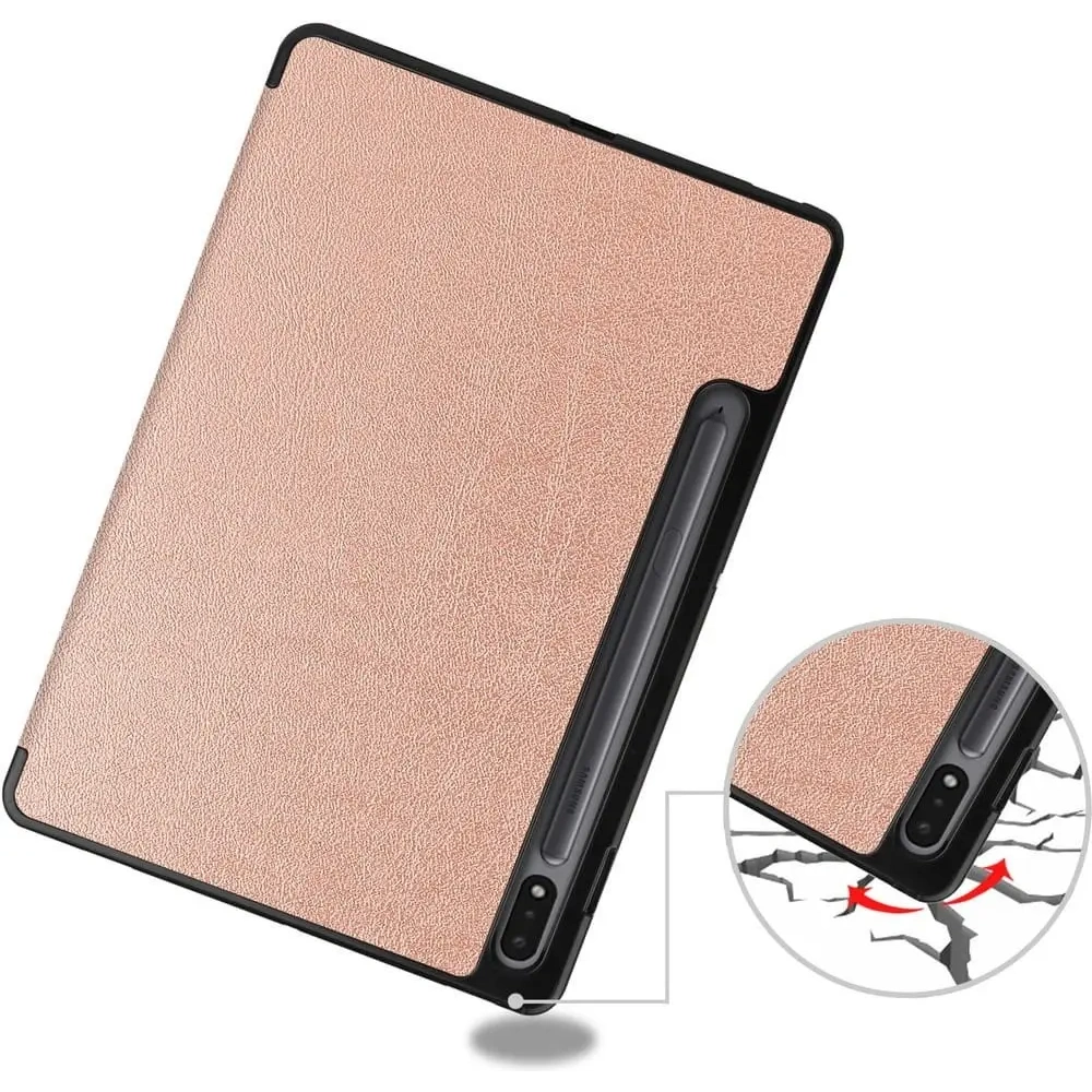 Etui Bizon Case Tab Lizard do Samsung Galaxy Tab S8 / S7 różowozłote