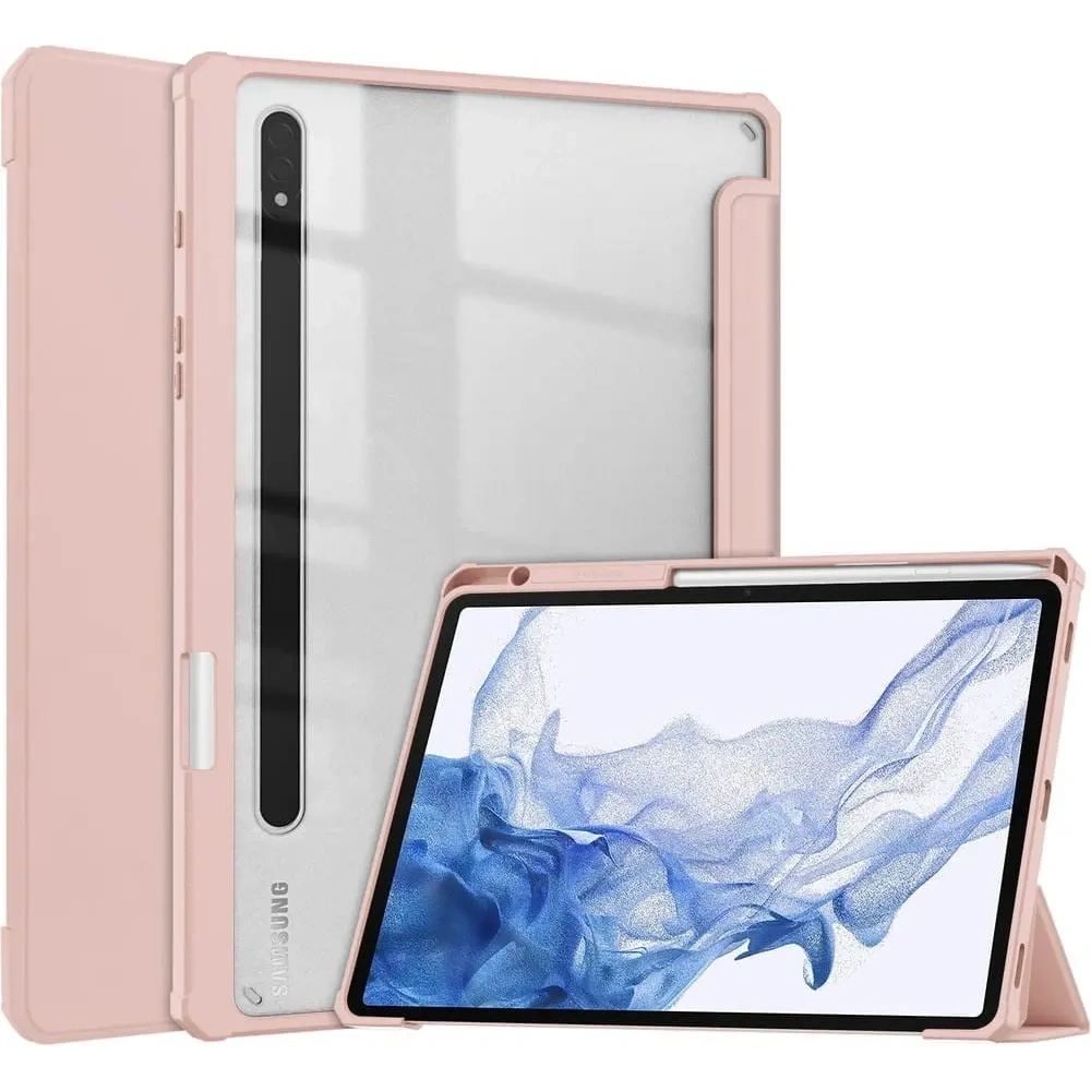 Etui Bizon Case Tab Clear Matt do Samsung Galaxy Tab S8 / S7 różowozłote