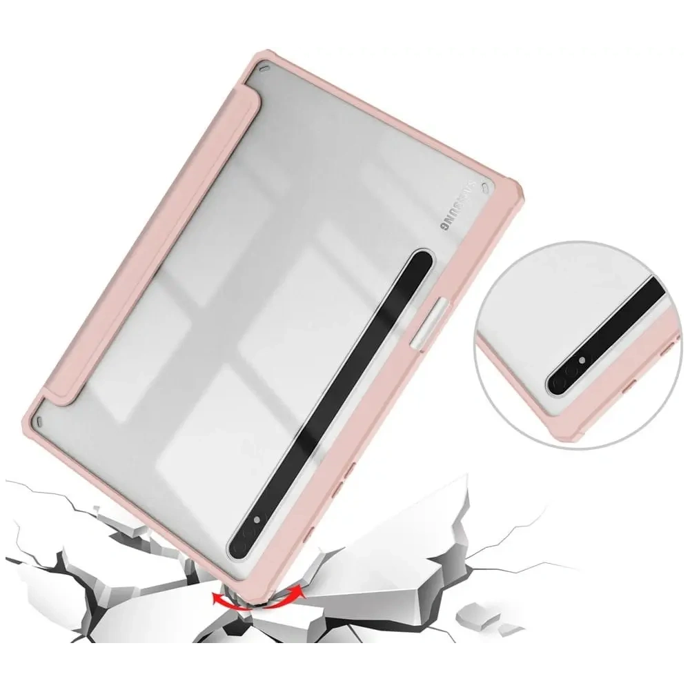 Etui Bizon Case Tab Clear Matt do Samsung Galaxy Tab S8 / S7 różowozłote