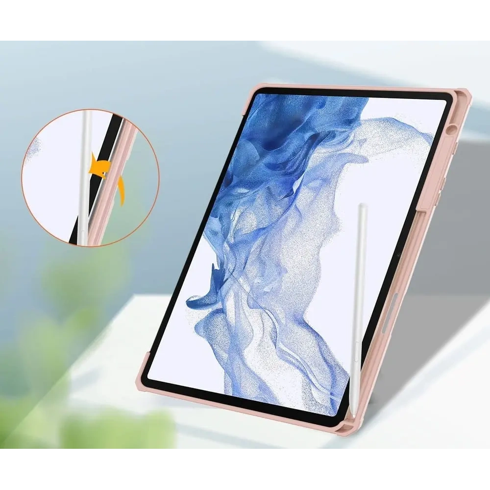 Etui Bizon Case Tab Clear Matt do Samsung Galaxy Tab S8 / S7 różowozłote