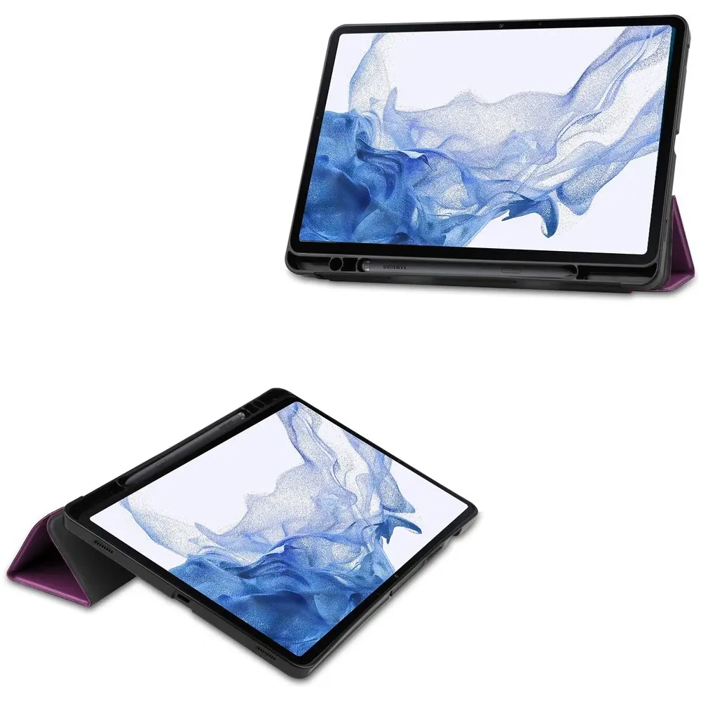 Etui Bizon Case Tab Lizard do Samsung Galaxy Tab S8 / S7 ciemnofioletowe