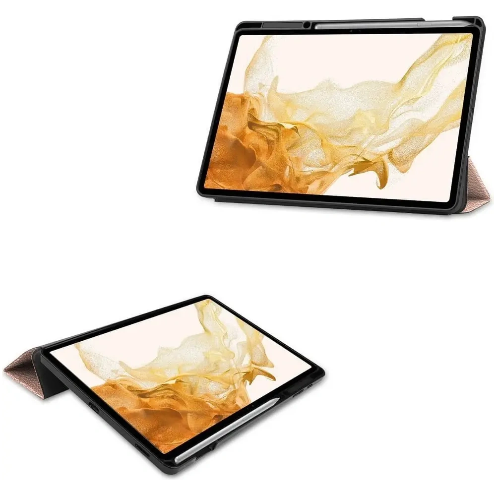 Etui Bizon Case Tab Lizard do Samsung Galaxy Tab S8 Plus / S7 Plus różowozłote