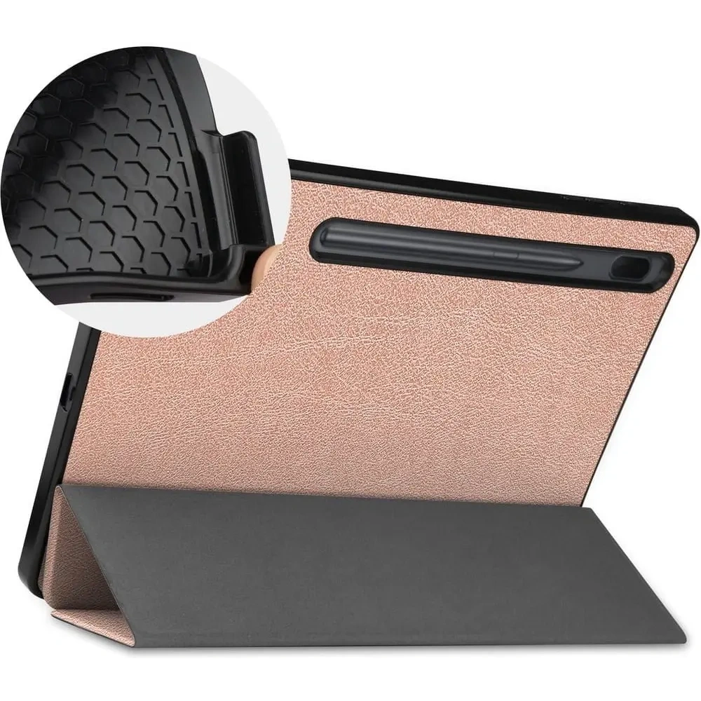 Etui Bizon Case Tab Lizard do Samsung Galaxy Tab S8 Plus / S7 Plus różowozłote