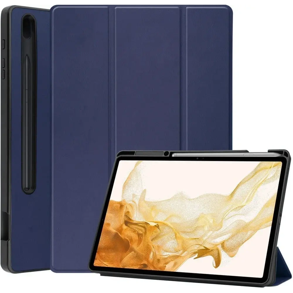 Etui Bizon Case Tab Lizard do Samsung Galaxy Tab S8 Plus / S7 Plus granatowe