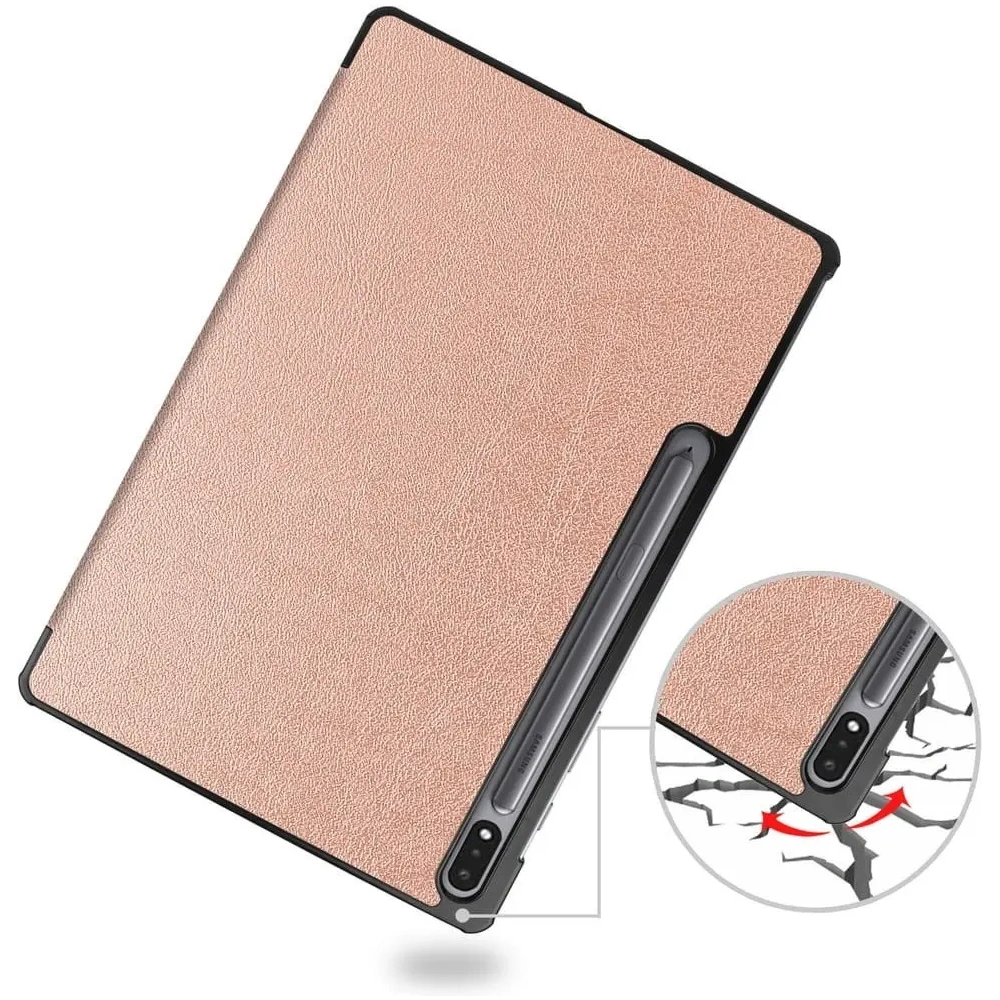 Etui Bizon Case Tab Croc do Samsung Galaxy Tab S8 Plus / S7 Plus różowozłote