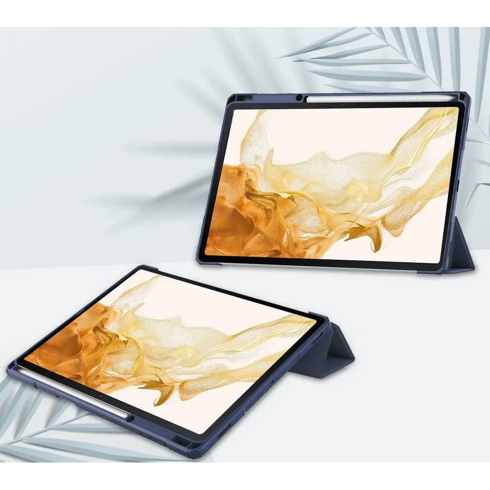 Etui Bizon Case Tab Clear Matt do Samsung Galaxy Tab S8 Plus / S7 Plus / S7 FE granatowe