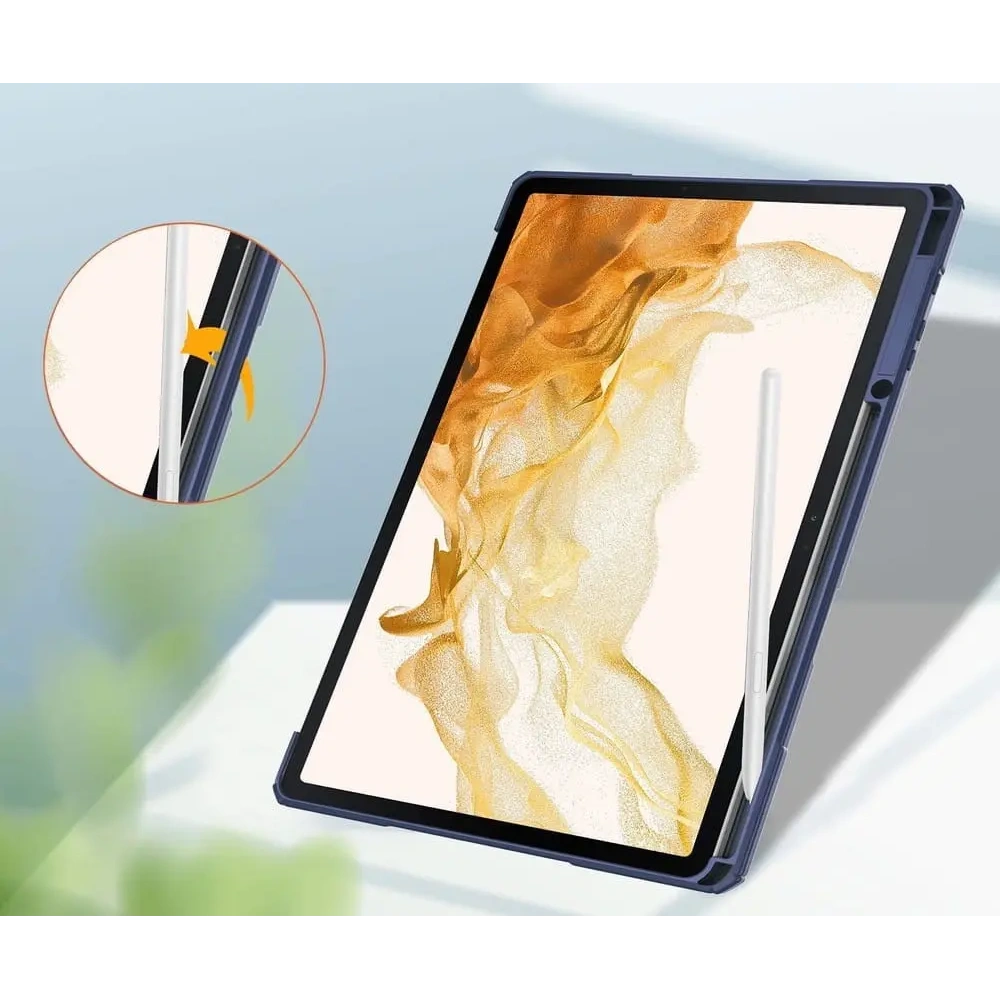 Etui Bizon Case Tab Clear Matt do Samsung Galaxy Tab S8 Plus / S7 Plus / S7 FE granatowe