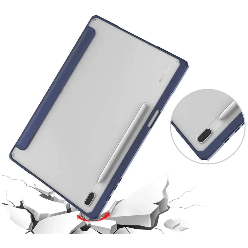 Etui Bizon Case Tab Clear Matt do Samsung Galaxy Tab S8 Plus / S7 Plus / S7 FE granatowe