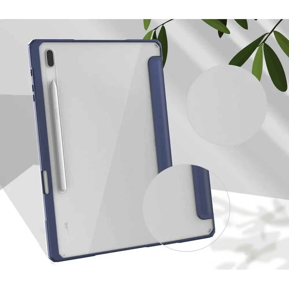 Etui Bizon Case Tab Clear Matt do Samsung Galaxy Tab S8 Plus / S7 Plus / S7 FE granatowe