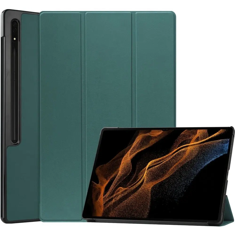 Etui Bizon Case Tab Croc do Samsung Galaxy Tab S8 Ultra ciemnozielone