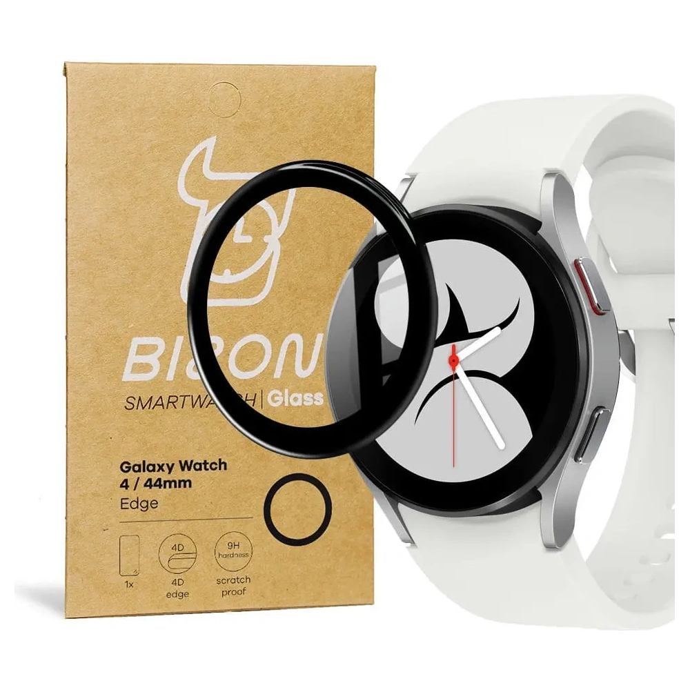 Szkło hybrydowe Bizon Glass Edge do Samsung Galaxy Watch 4 44 mm czarne