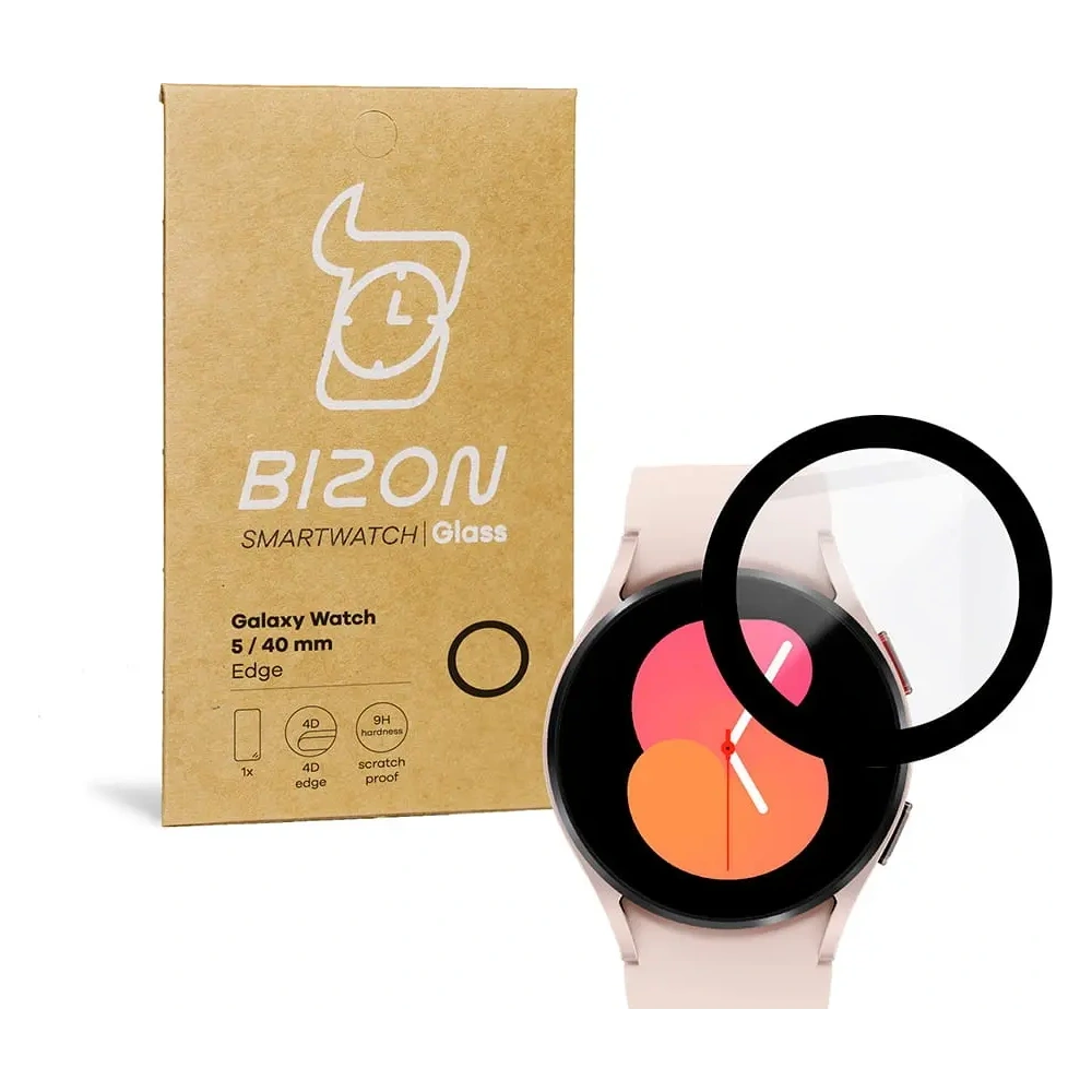 Szkło hybrydowe Bizon Glass Edge do Samsung Galaxy Watch 5 / 6 40 mm czarne