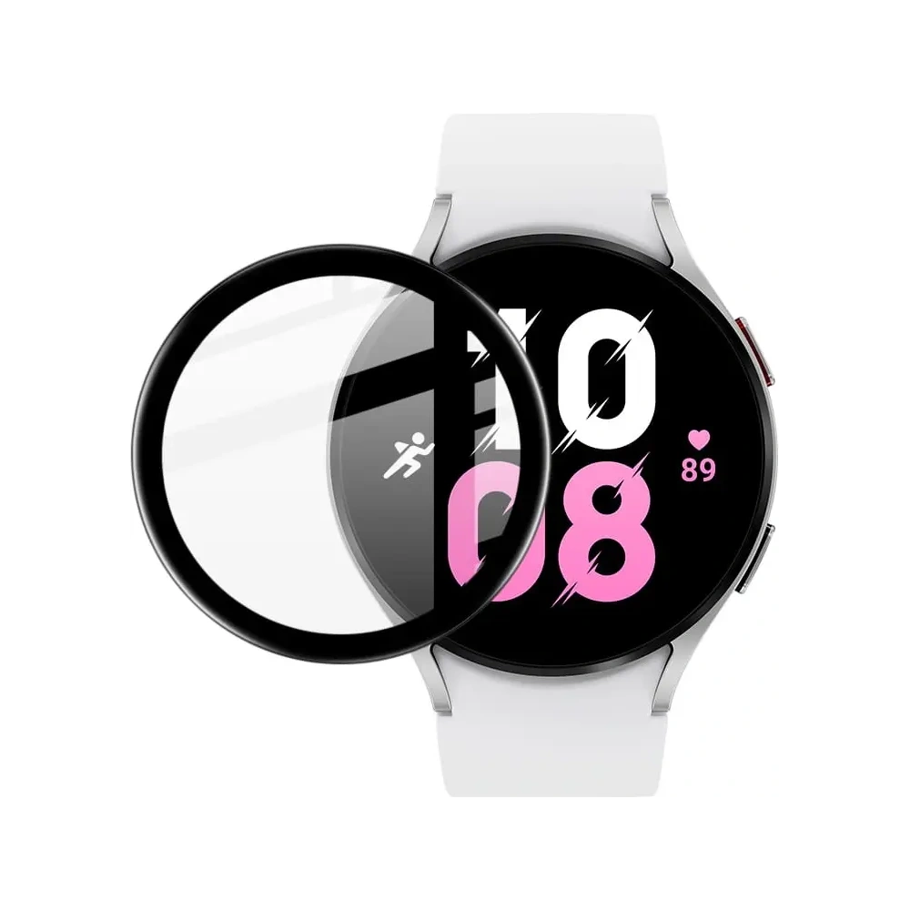 Szkło hybrydowe Bizon Glass Edge do Samsung Galaxy Watch 5 / 6 44 mm czarne