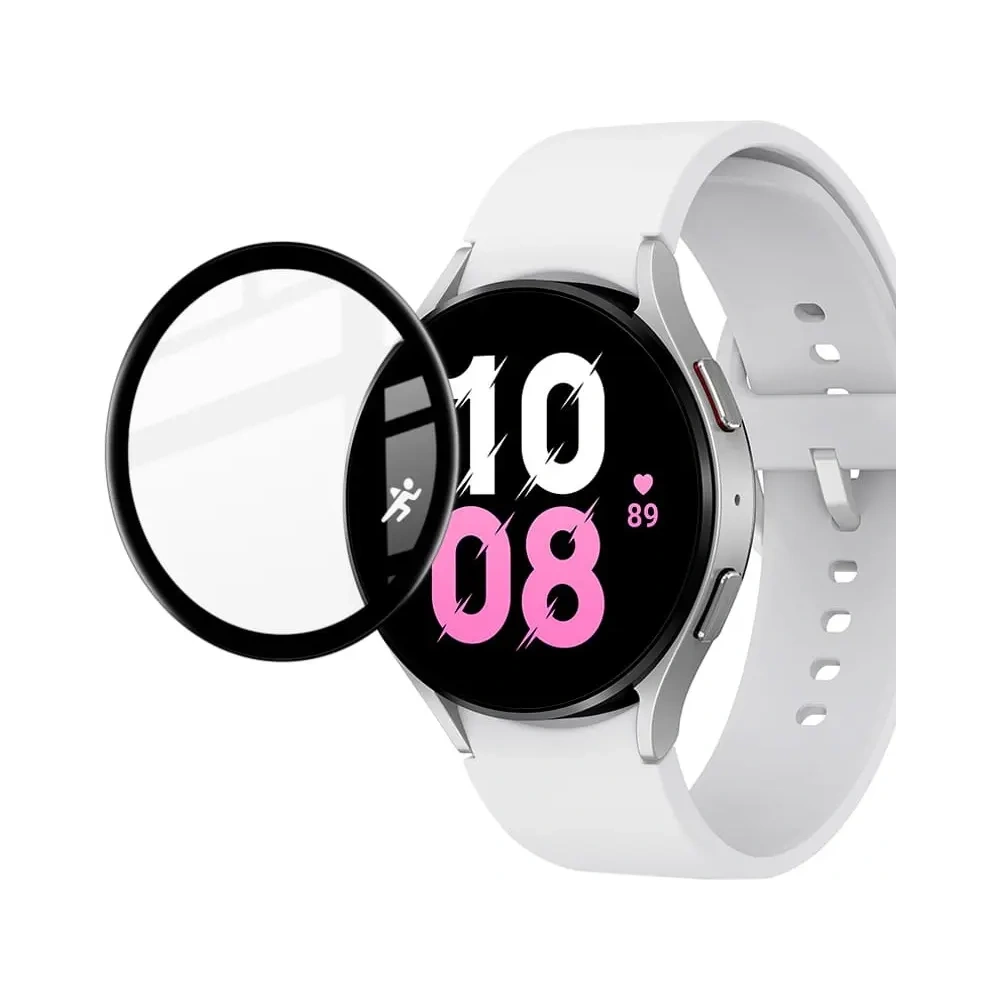 Szkło hybrydowe Bizon Glass Edge do Samsung Galaxy Watch 5 / 6 44 mm czarne