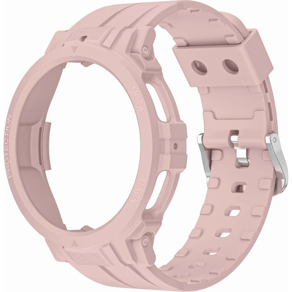 Etui z paskiem Bizon Strap + Case Watch Action Pro do Samsung Galaxy Watch 5 Pro 45 mm jasnoróżowe