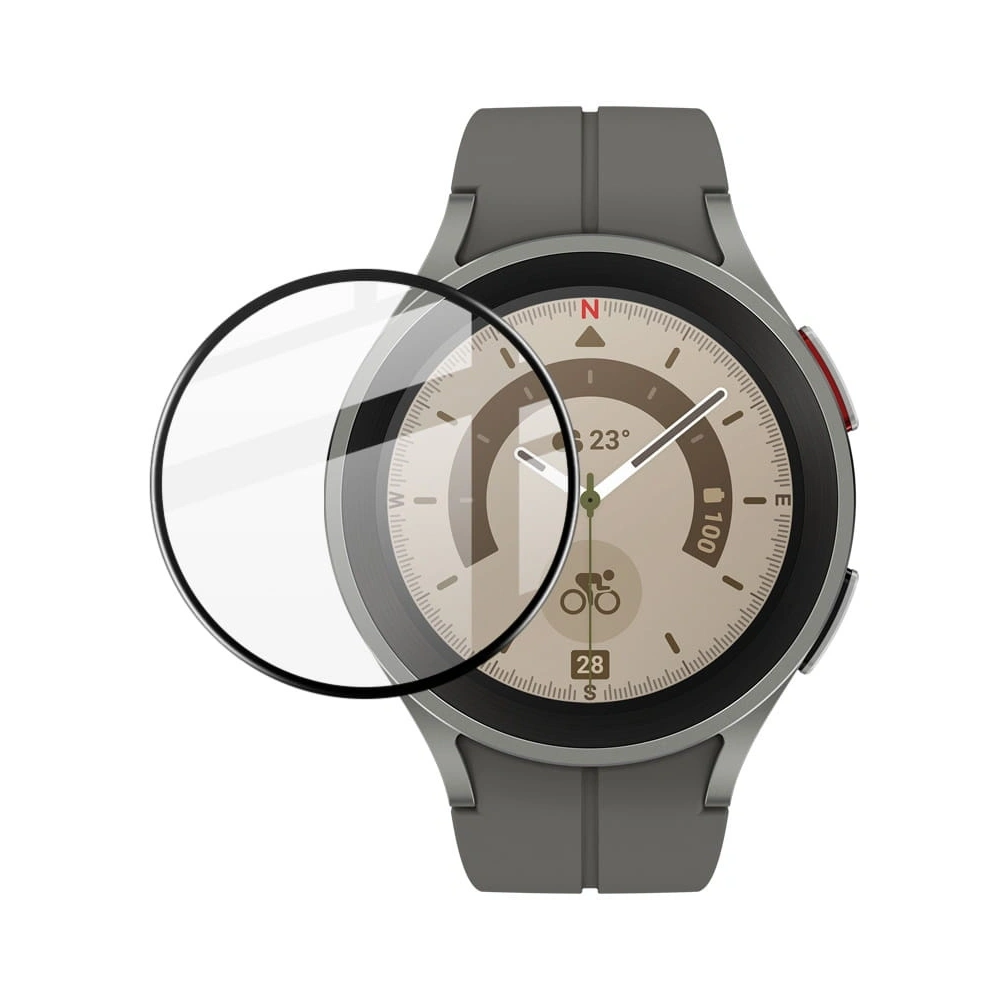 Szkło hybrydowe Bizon Glass Edge do Samsung Galaxy Watch 5 Pro 45 mm czarne