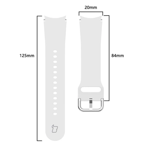 Kup Pasek Bizon Strap Watch Silicone do Samsung Galaxy Watch 20 mm bílý - BIZ1814 - {ean13} - Sklep Home Screen