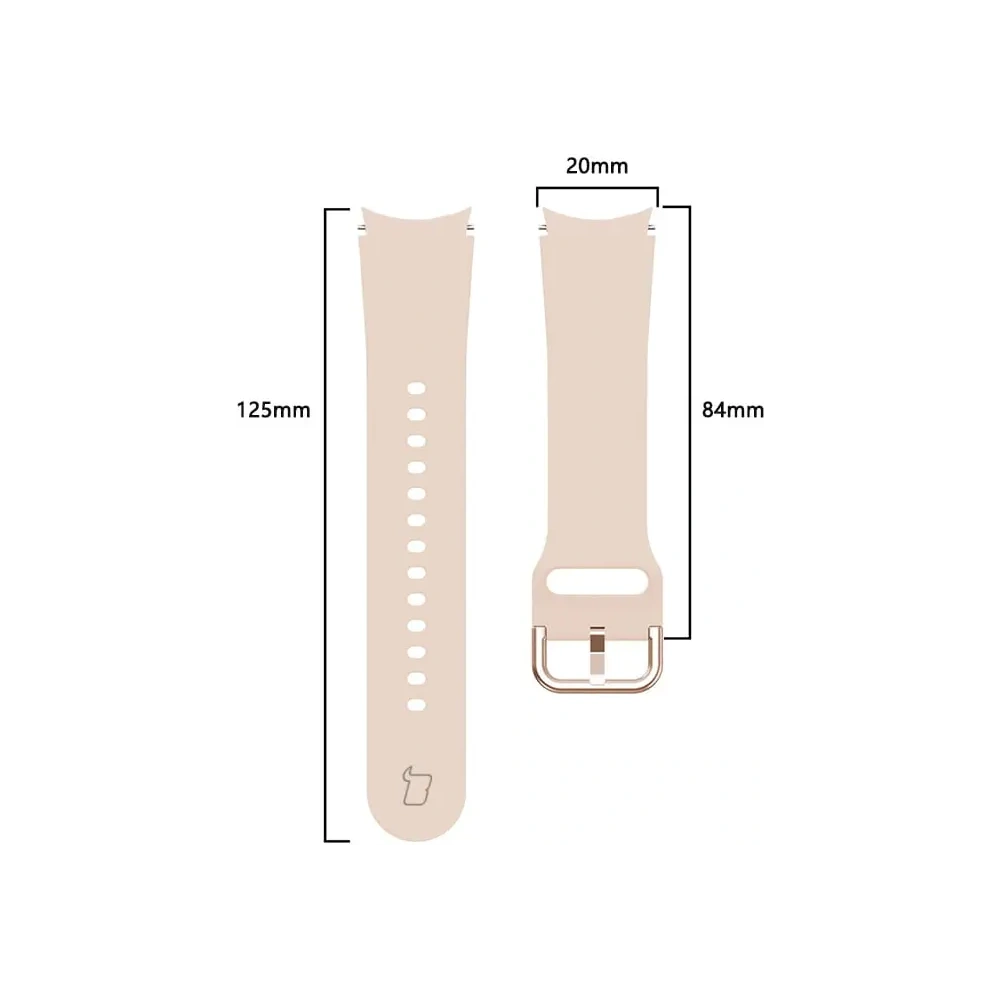 Pasek Bizon Strap Watch Silicone do Samsung Galaxy Watch 20 mm jasnoróżowy