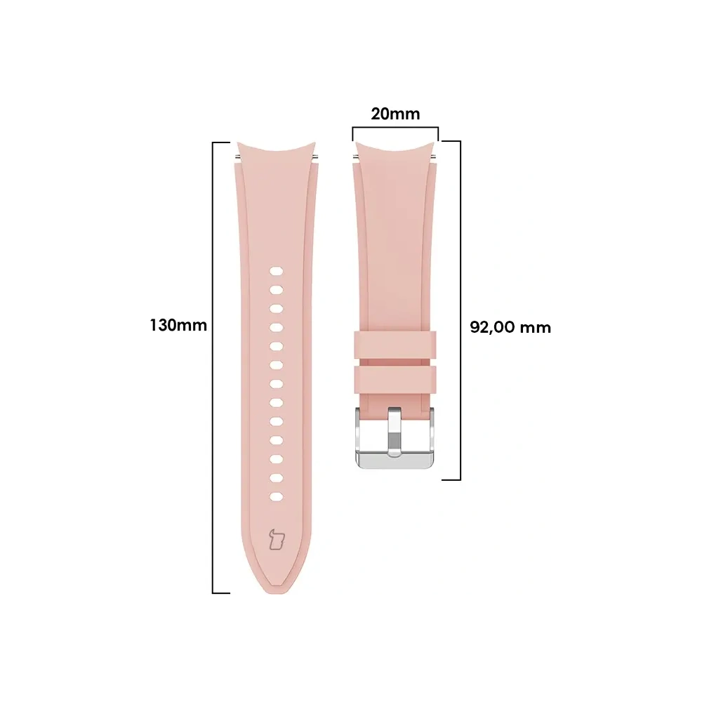 Pasek Bizon Strap Watch Silicone Pro do Samsung Galaxy Watch 20 mm jasnoróżowy