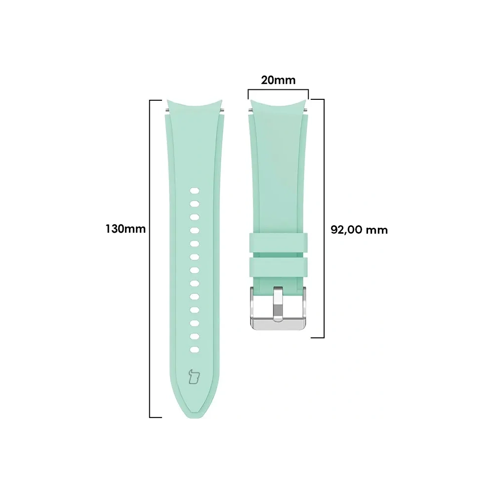 Pasek Bizon Strap Watch Silicone Pro do Samsung Galaxy Watch 20 mm turkusowy
