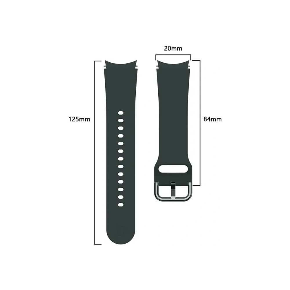 Pasek Bizon Strap Watch Silicone do Samsung Galaxy Watch 20 mm ciemnozielony