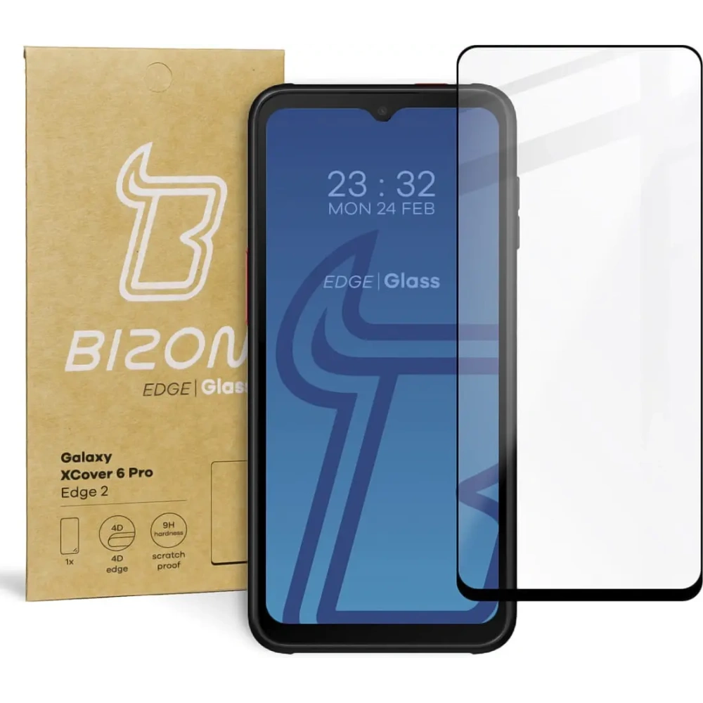 Szkło hartowane Bizon Glass Edge 2 do Samsung Galaxy XCover 6 Pro czarne