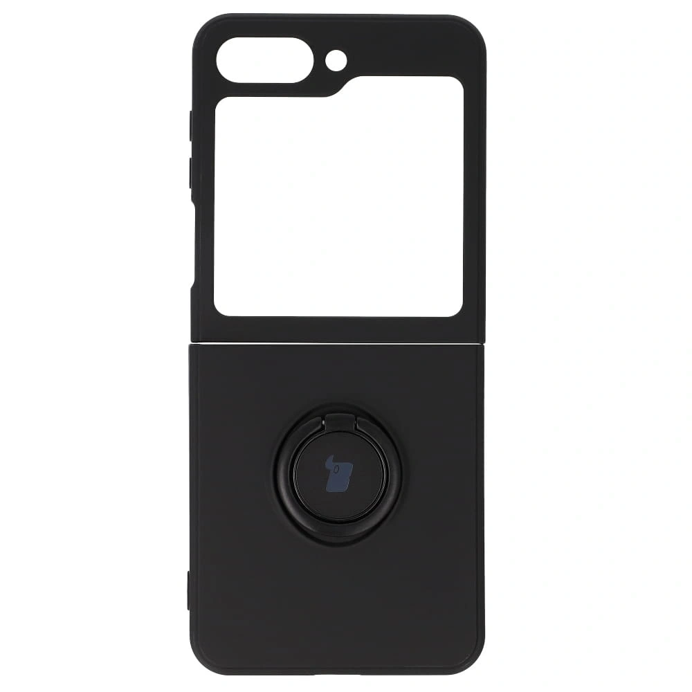 Etui Bizon Case Silicone Ring Sq do Samsung Galaxy Z Flip5 czarne