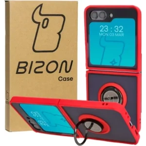 Buy Bizon Case Hybrid Ring Samsung Galaxy Z Flip5 smoky with a red frame - BIZ1833 - {ean13} - Home Screen Store Europe
