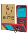Bizon Case Hybrid Ring Samsung Galaxy Z Flip5 fumuriu cu un cadru roșu