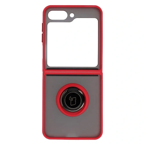 Kup Etui z uchwytem na palec Bizon Case Hybrid Ring do Samsung Galaxy Z Flip5 kouřové s červeným rámem - BIZ1833 - {ean13} - Sklep Home Screen